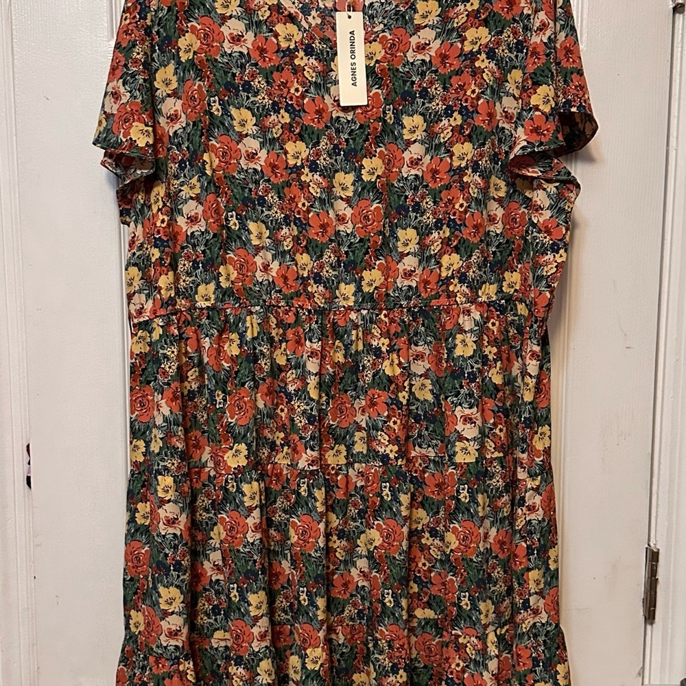 Agnes Orinda Three-Tiered Ruffle Sleeve Dress - Picture 2 of 8